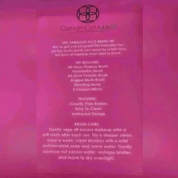 Margaret Joseph's "Fabulous Face" Irredencent Sparkle Makeup Brush 6 Piece Set - Picture 7 of 8